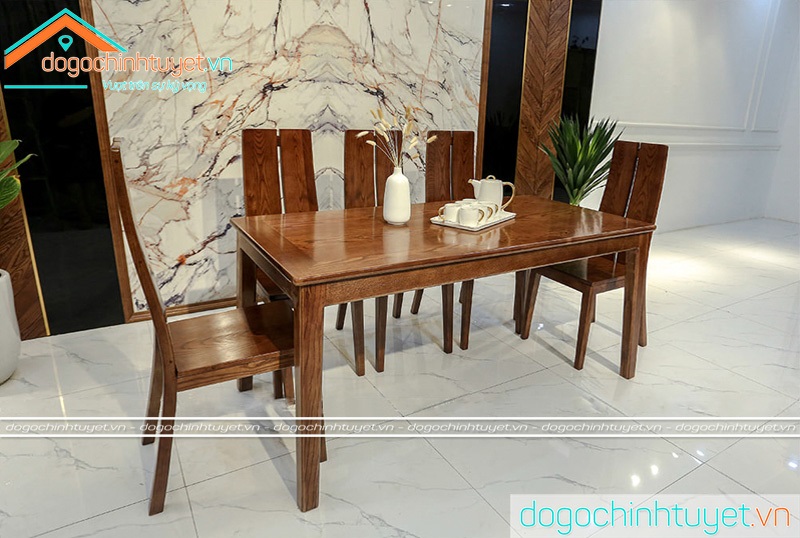 Bàn ghế ăn gỗ Sồi Thái Bình 11